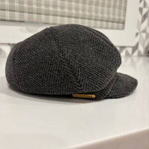Burberry Gray Wool Hat with Classic Check Lining